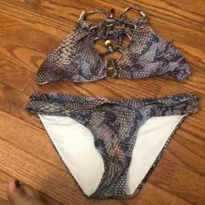 Snake skin printed bathing suit